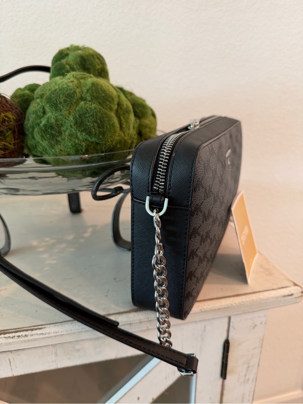 Michael Kors Gray/Black Signature MK Crossbody Bag - Picture 4 of 4